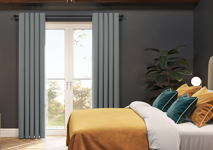 Kyoto Faux Silk, Sea Grey - Made to Measure Curtains - Image 3